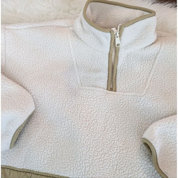 Madewell (Re)sourced Fleece Quilted-Pocket Popover Jacket Antique Cream S Small - Picture 5 of 8